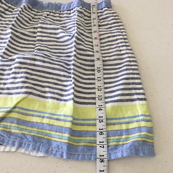 Summer linen stripe nautical pocket skirt small - Picture 2 of 5